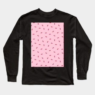 Cherry Pattern, Pink Long Sleeve T-Shirt